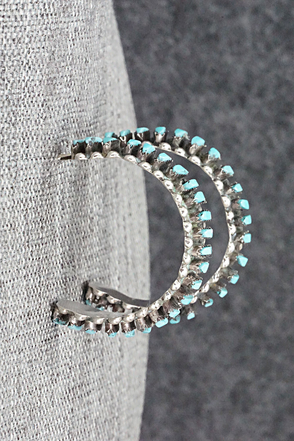 Turquoise & Sterling Silver Earrings - George Peina