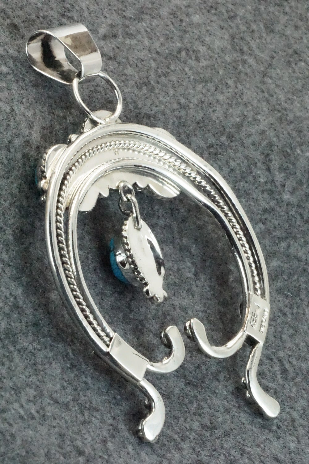 Turquoise and Sterling Silver Naja Pendant - Vernon Johnson