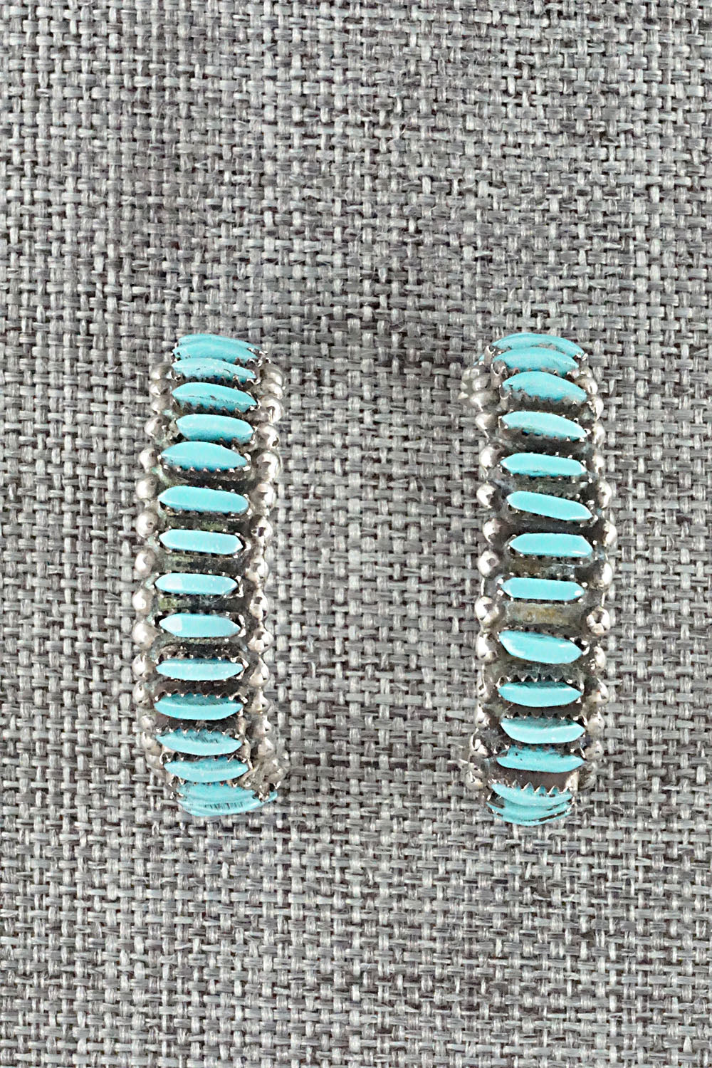 Turquoise & Sterling Silver Earrings - George Peina