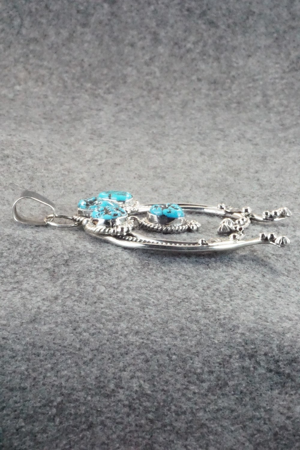 Turquoise and Sterling Silver Naja Pendant - Vernon Johnson