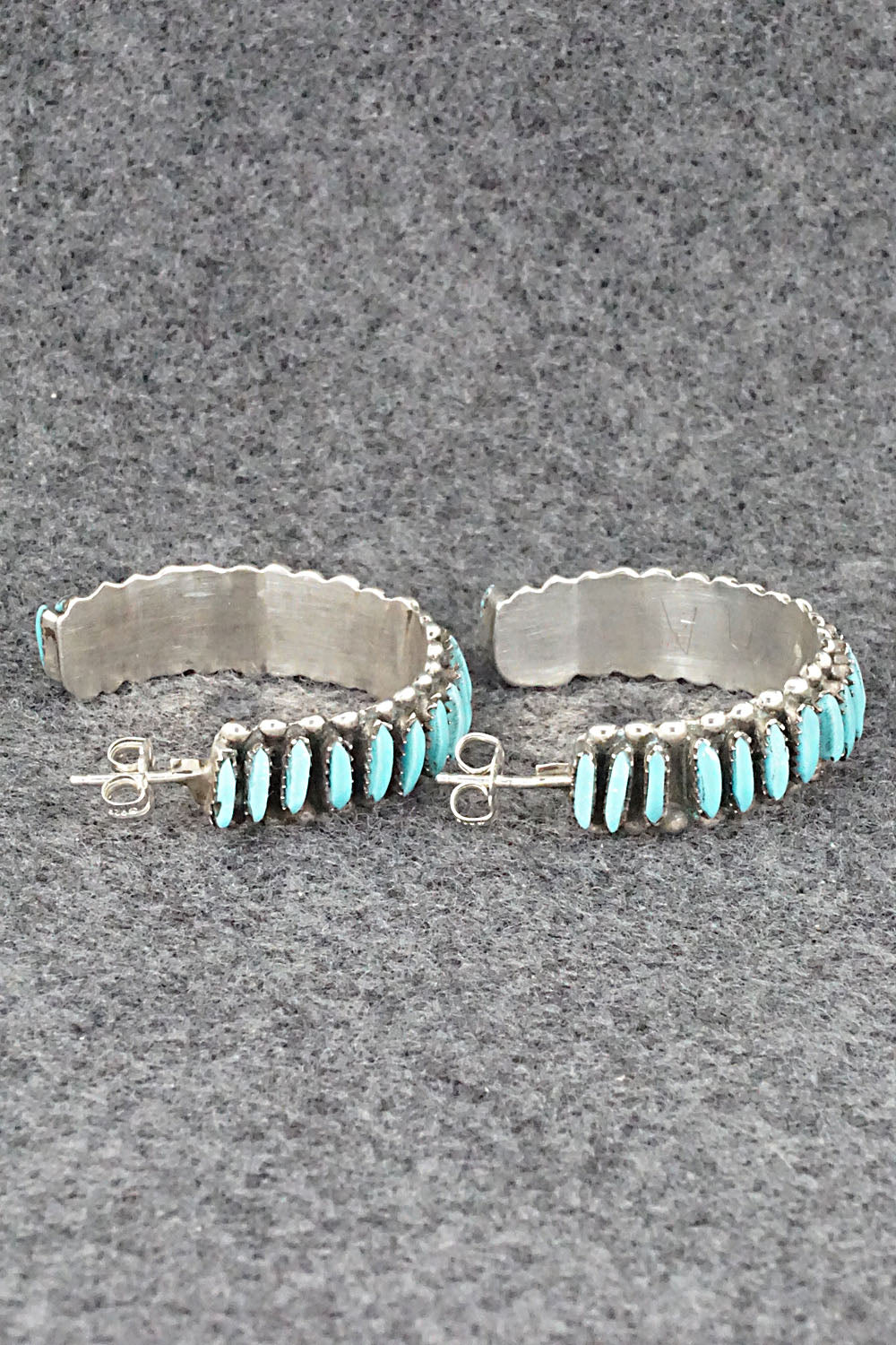 Turquoise & Sterling Silver Earrings - George Peina