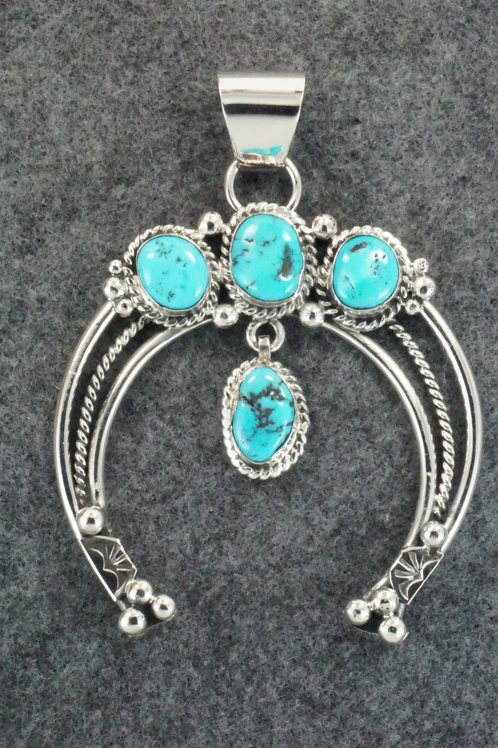 Turquoise and Sterling Silver Naja Pendant - Vernon Johnson