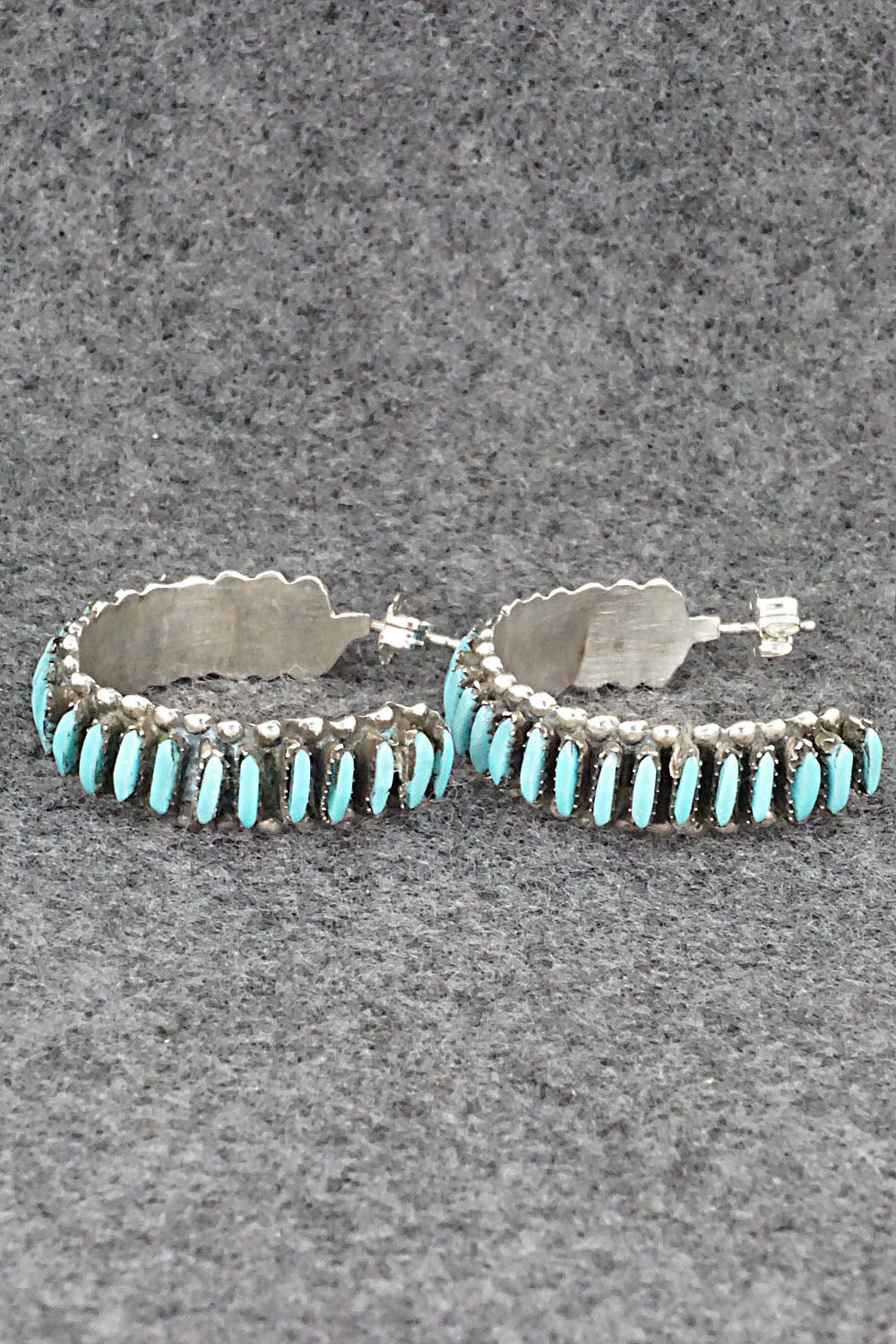 Turquoise & Sterling Silver Earrings - George Peina