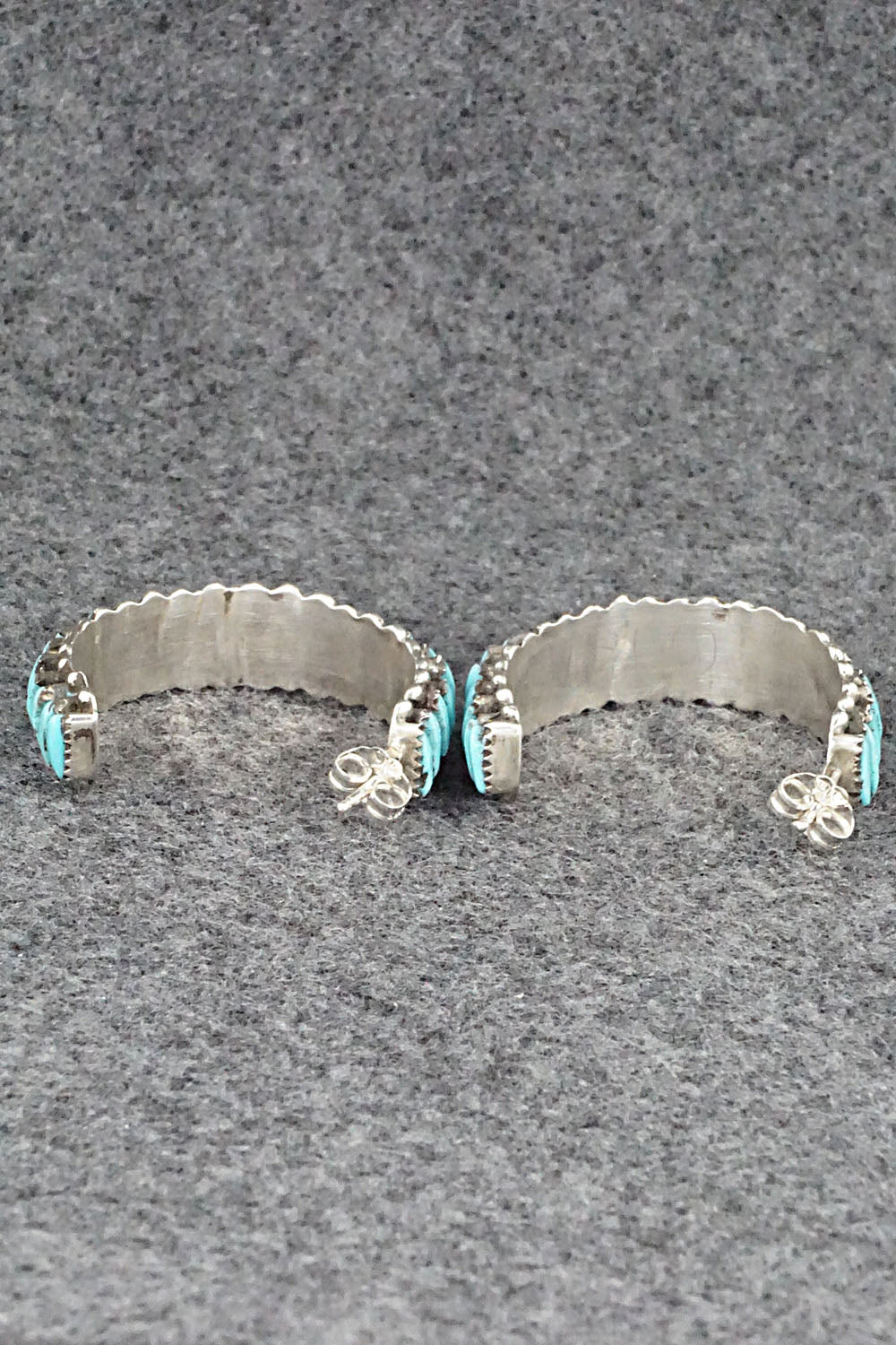 Turquoise & Sterling Silver Earrings - George Peina