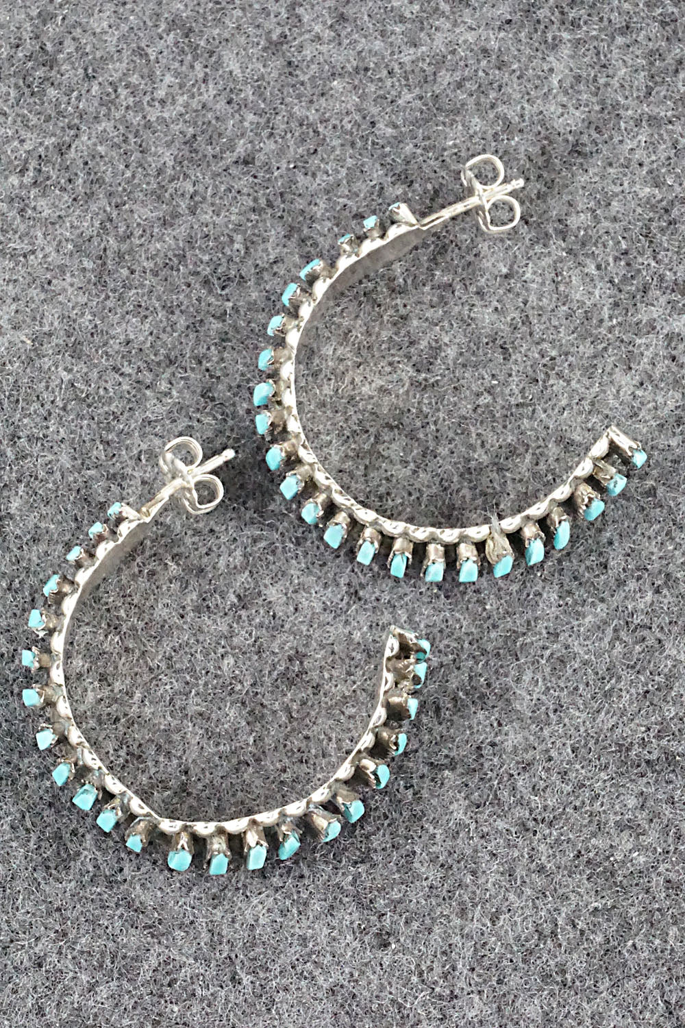Turquoise & Sterling Silver Earrings - George Peina