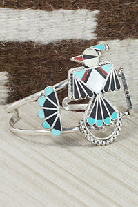 Multi Stone & Sterling Silver Inlay Bracelet - Adrian Wallace