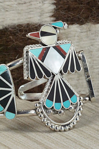 Multi Stone & Sterling Silver Inlay Bracelet - Adrian Wallace