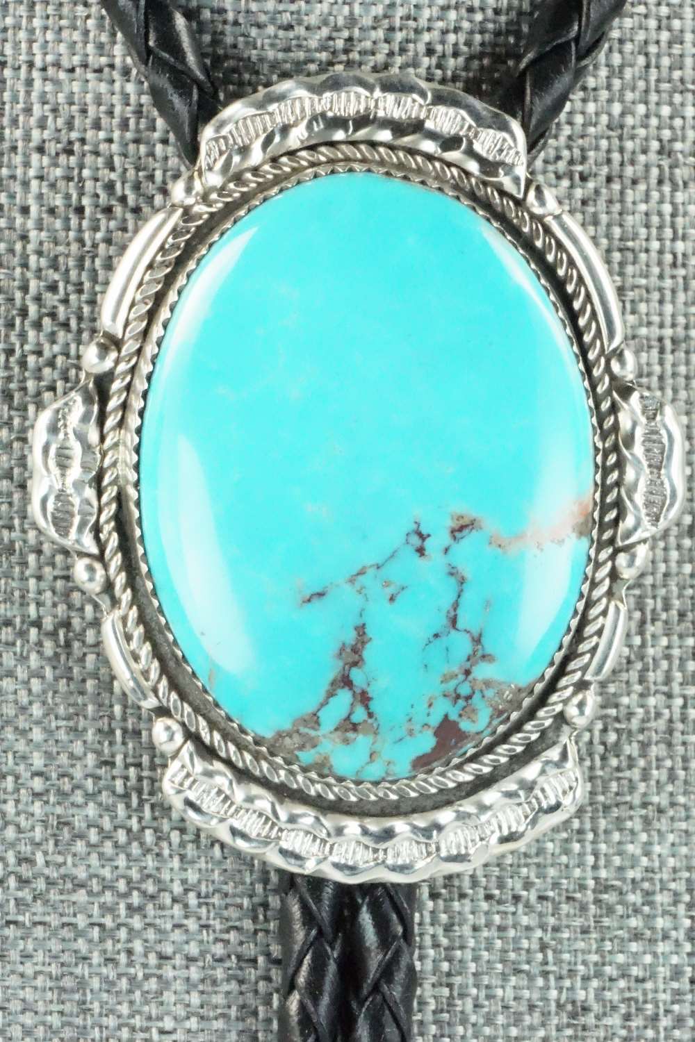 Turquoise & Sterling Silver Bolo Tie - Kenny Calavaza