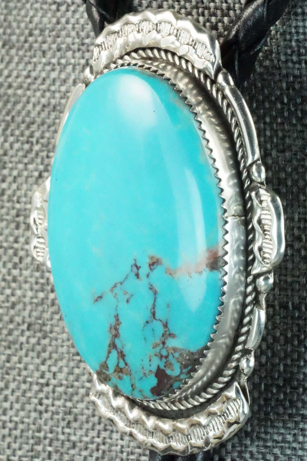 Turquoise & Sterling Silver Bolo Tie - Kenny Calavaza