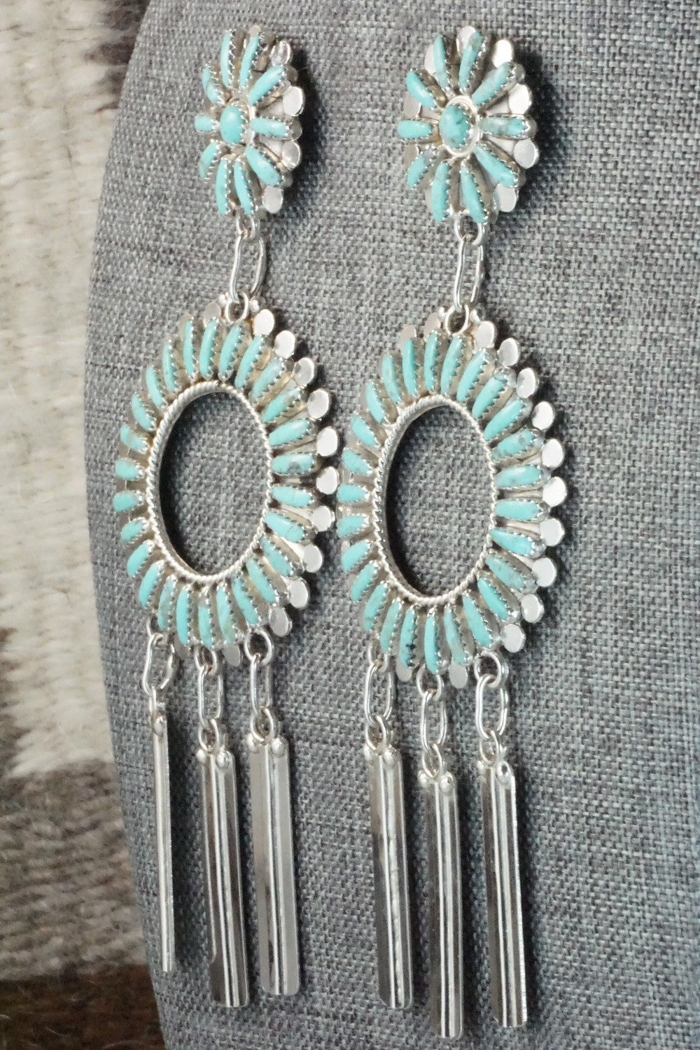 Turquoise and Sterling Silver Earrings - Virginia Byjoe