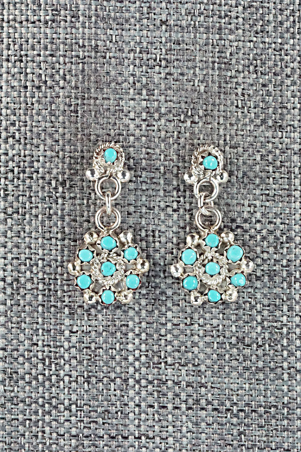 Turquoise & Sterling Silver Earrings - Michael Gchachu
