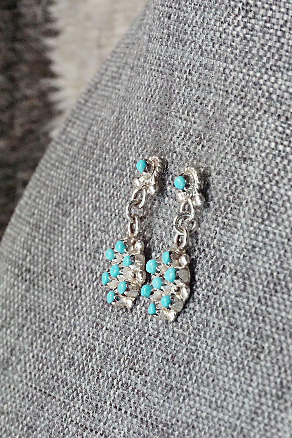 Turquoise & Sterling Silver Earrings - Michael Gchachu