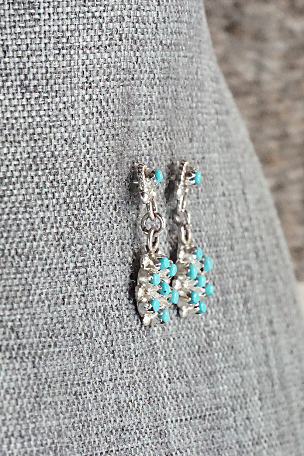 Turquoise & Sterling Silver Earrings - Michael Gchachu