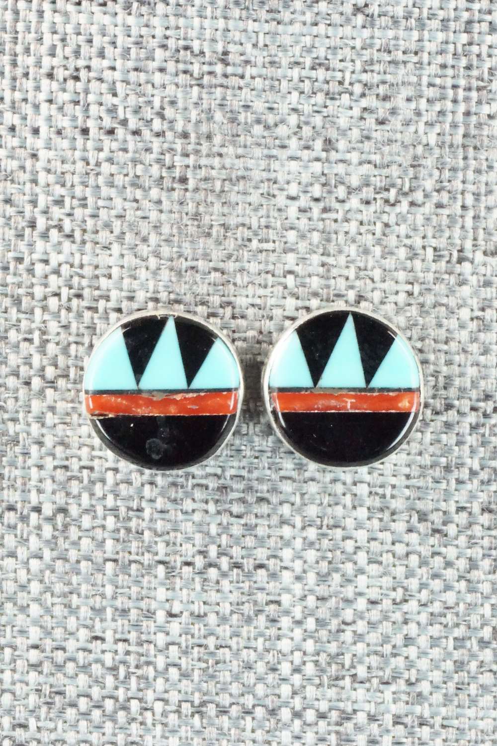 Multi Stone Inlay & Sterling Silver Earrings - Tyronne Martinez