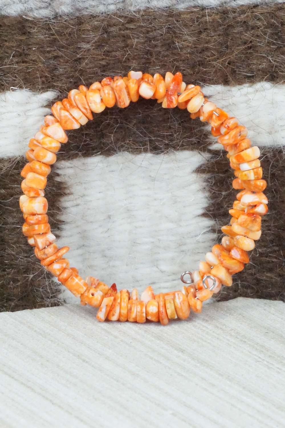 Spiny Oyster & Sterling Silver Bracelet - Doreen Jake