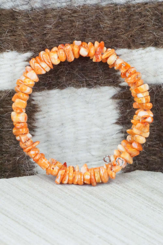 Spiny Oyster & Sterling Silver Bracelet - Doreen Jake