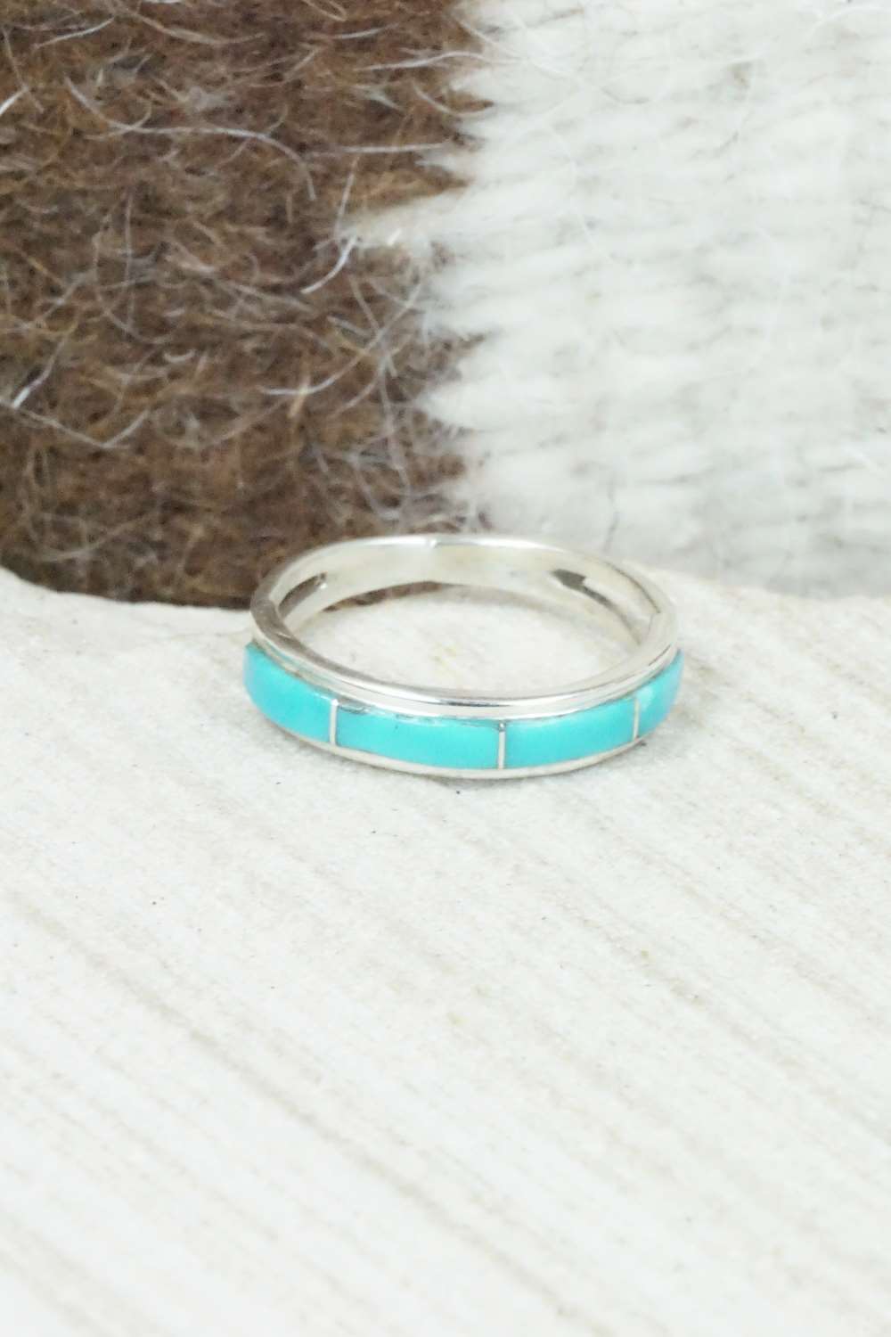 Turquoise & Sterling Silver Ring - Jamie Johnson - Size 4.75