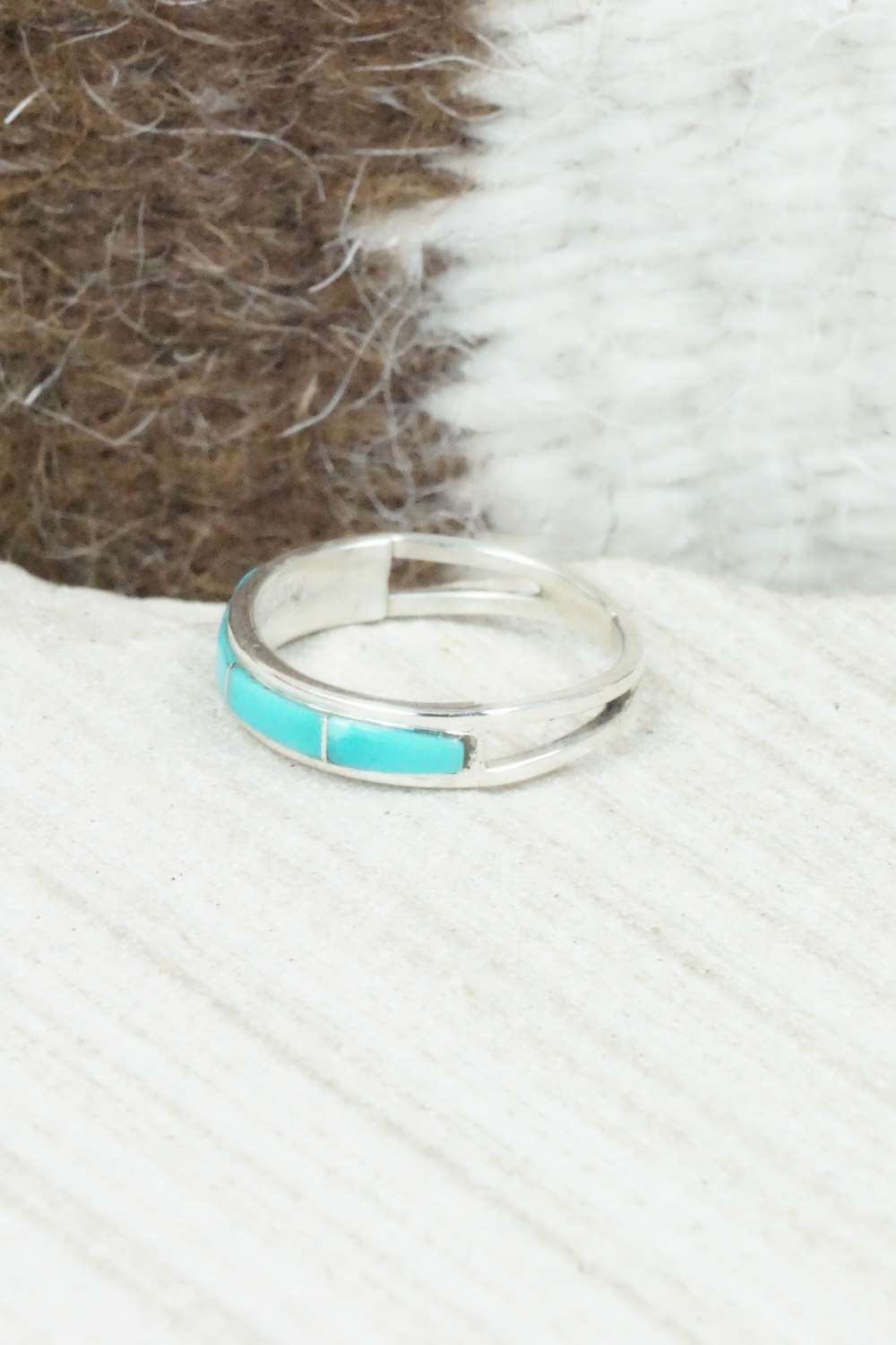 Turquoise & Sterling Silver Ring - Jamie Johnson - Size 4.75