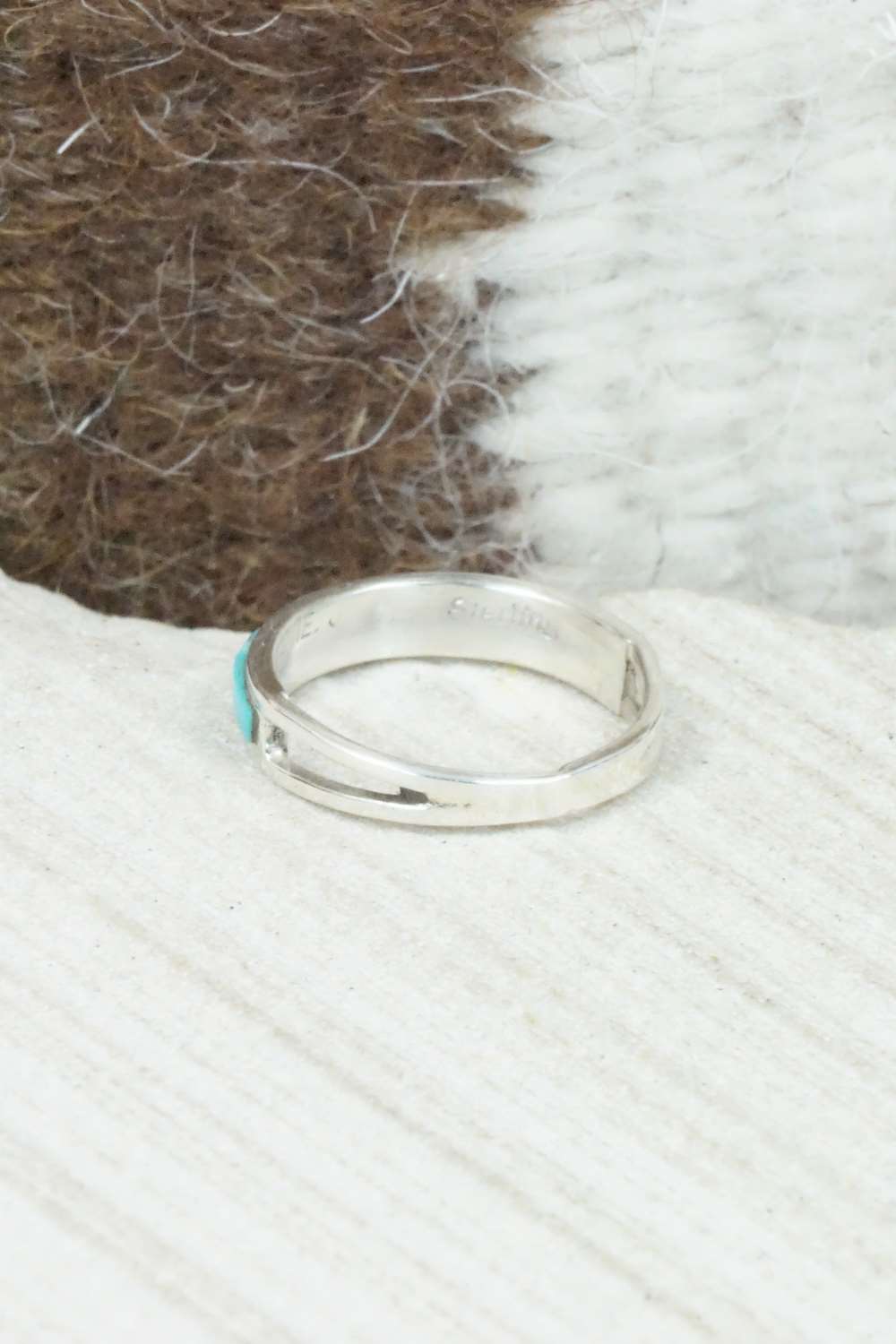 Turquoise & Sterling Silver Ring - Jamie Johnson - Size 4.75