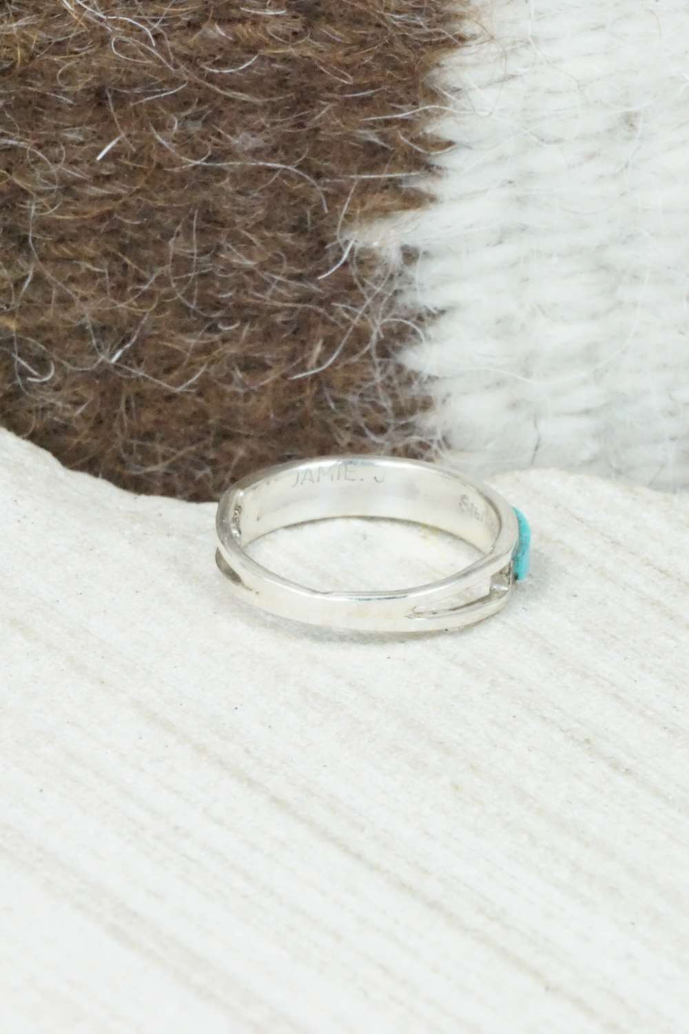 Turquoise & Sterling Silver Ring - Jamie Johnson - Size 4.75