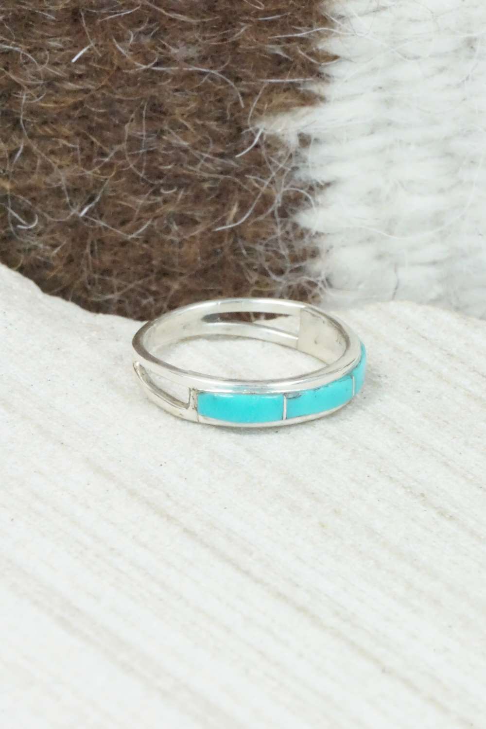 Turquoise & Sterling Silver Ring - Jamie Johnson - Size 4.75