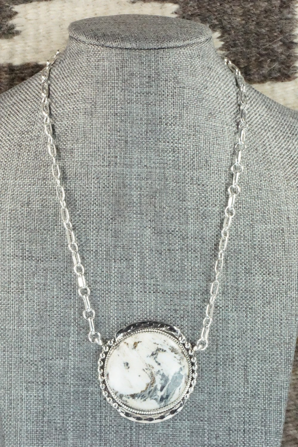 White Buffalo and Sterling Silver Necklace - Kenny Calavaza