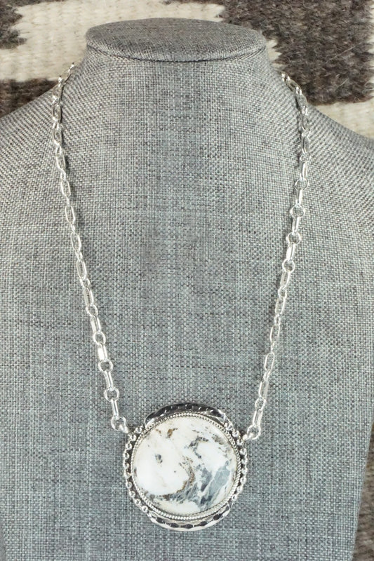 White Buffalo and Sterling Silver Necklace - Kenny Calavaza