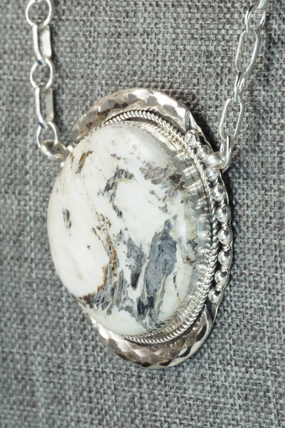 White Buffalo and Sterling Silver Necklace - Kenny Calavaza