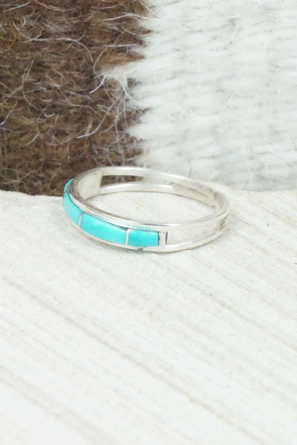 Turquoise & Sterling Silver Ring - Jamie Johnson - Size 8.25