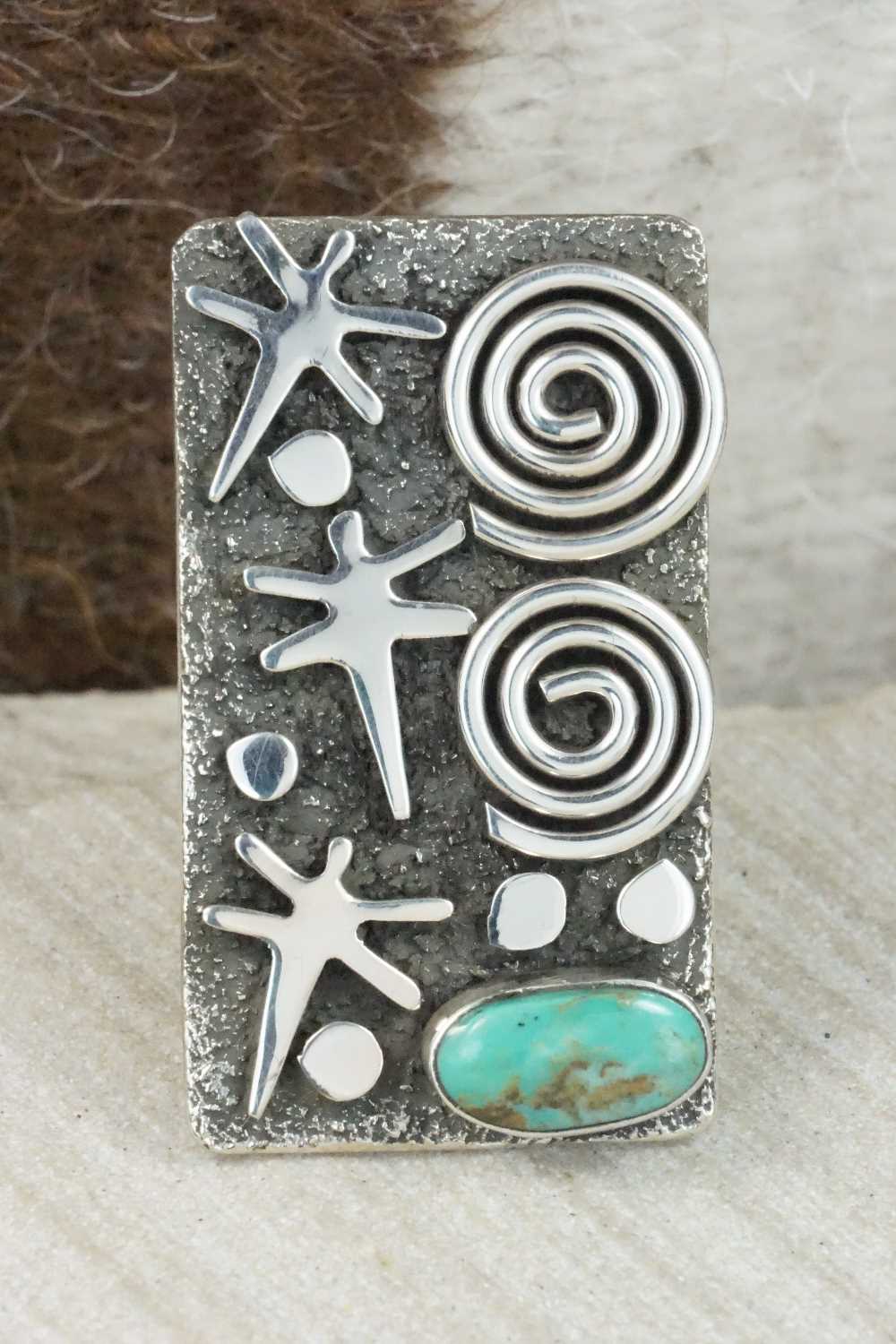 Turquoise & Sterling Silver Ring - Alex Sanchez - Size 7.5