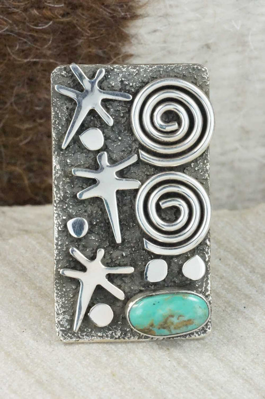Turquoise & Sterling Silver Ring - Alex Sanchez - Size 7.5