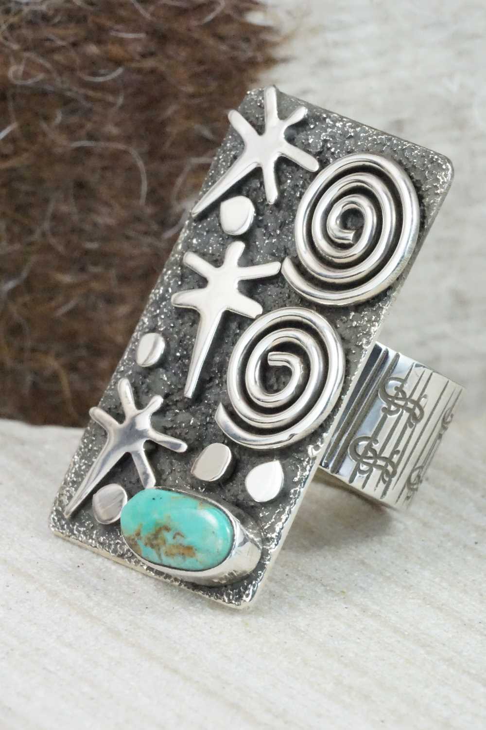 Turquoise & Sterling Silver Ring - Alex Sanchez - Size 7.5