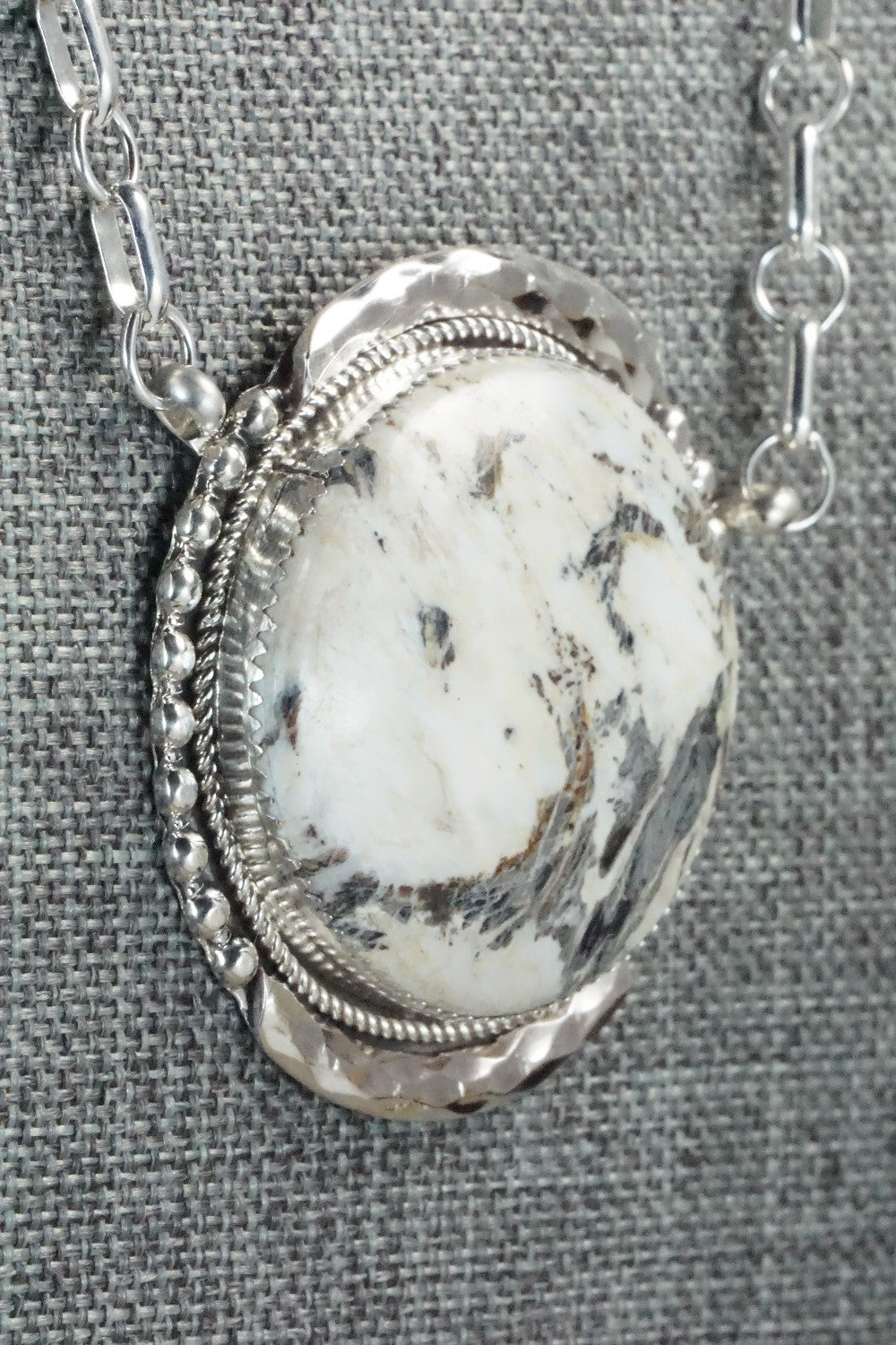 White Buffalo and Sterling Silver Necklace - Kenny Calavaza