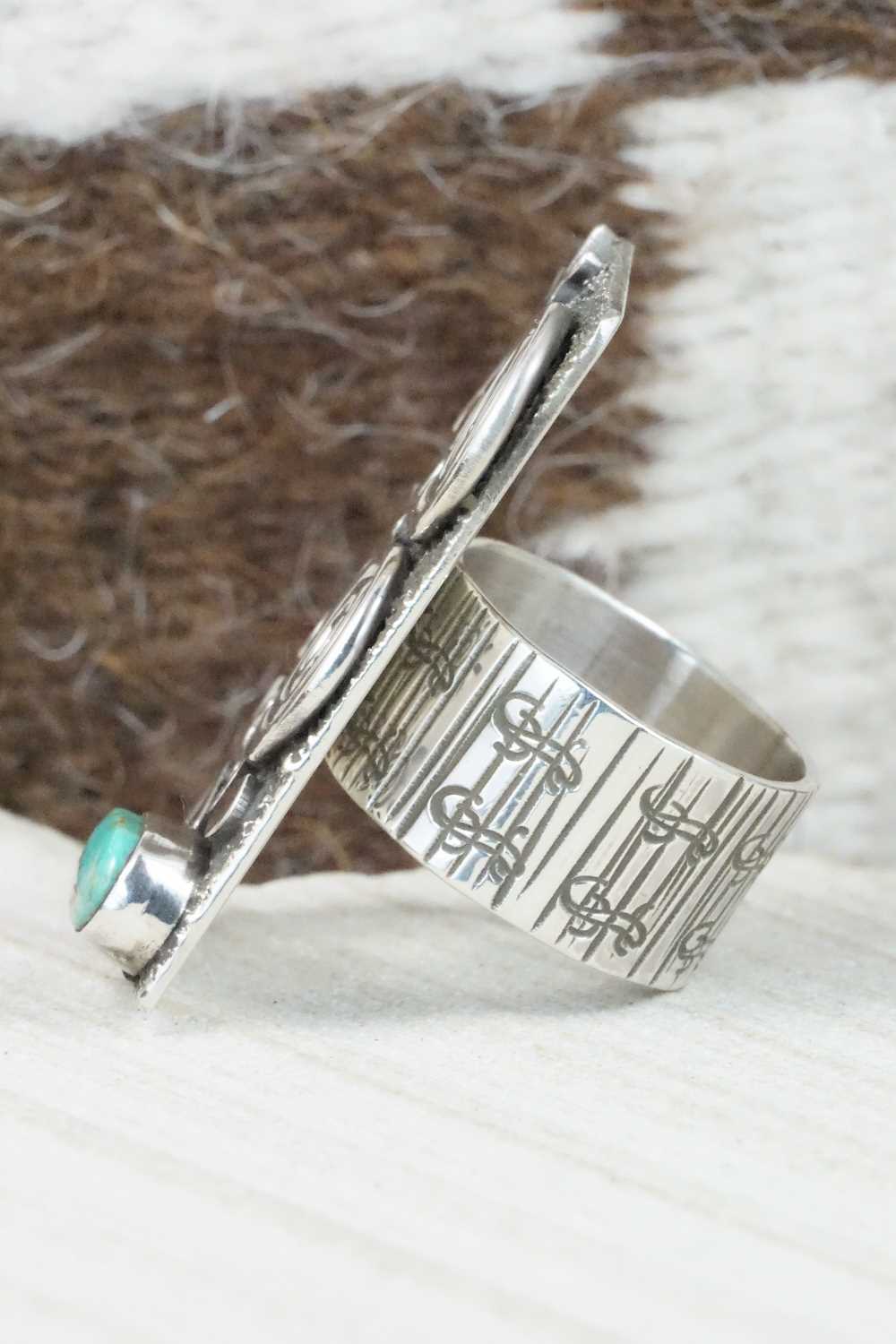 Turquoise & Sterling Silver Ring - Alex Sanchez - Size 7.5