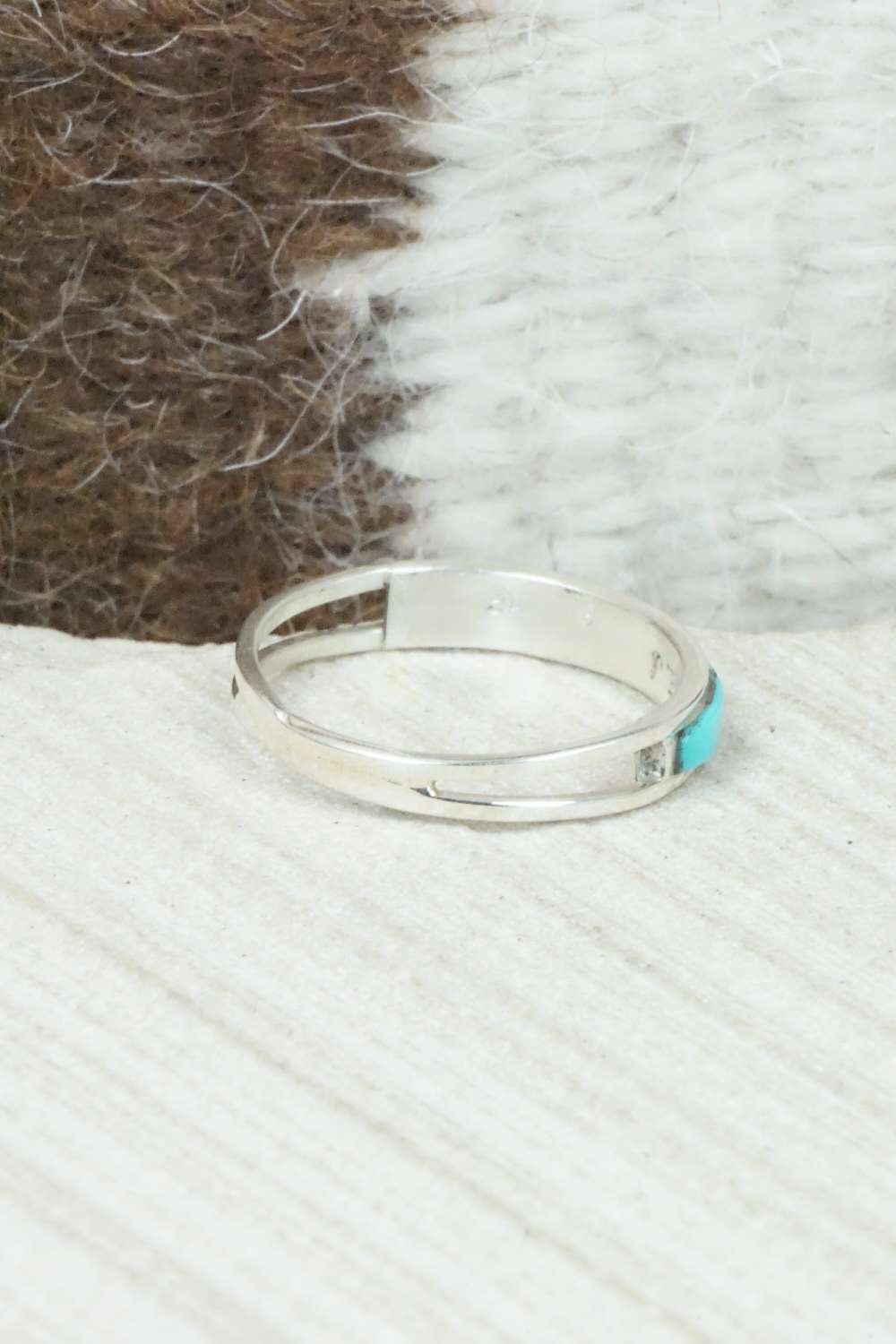 Turquoise & Sterling Silver Ring - Jamie Johnson - Size 8.25