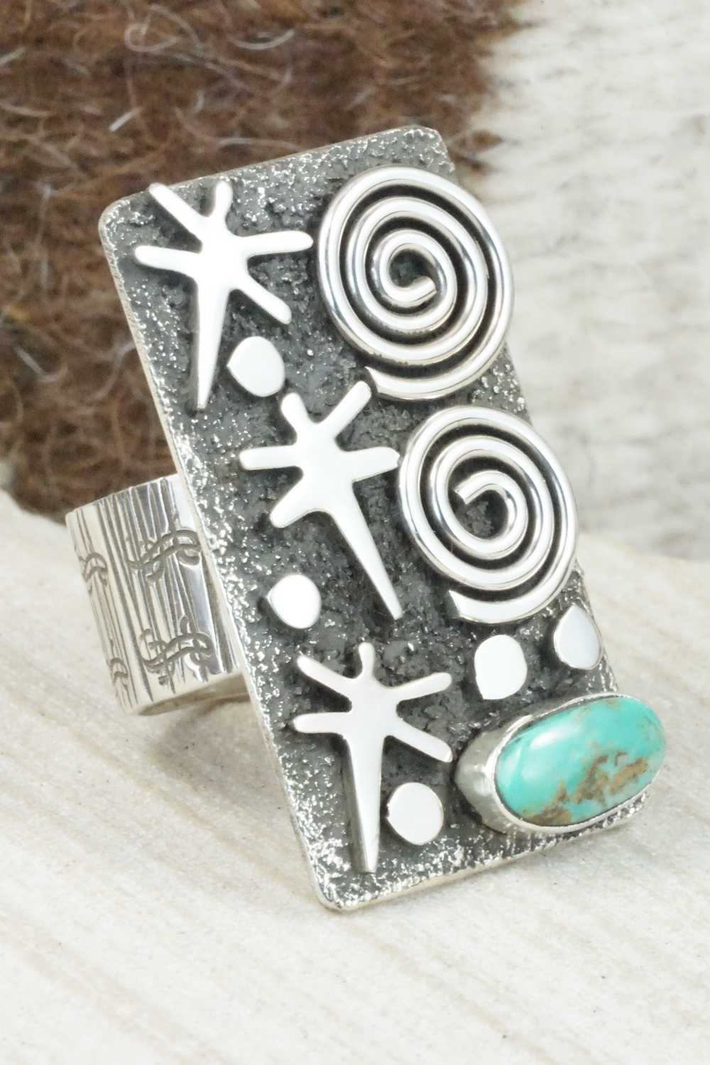 Turquoise & Sterling Silver Ring - Alex Sanchez - Size 7.5