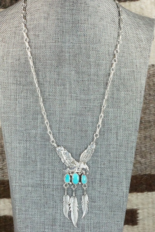 Turquoise & Sterling Silver Necklace - Henry Attakai