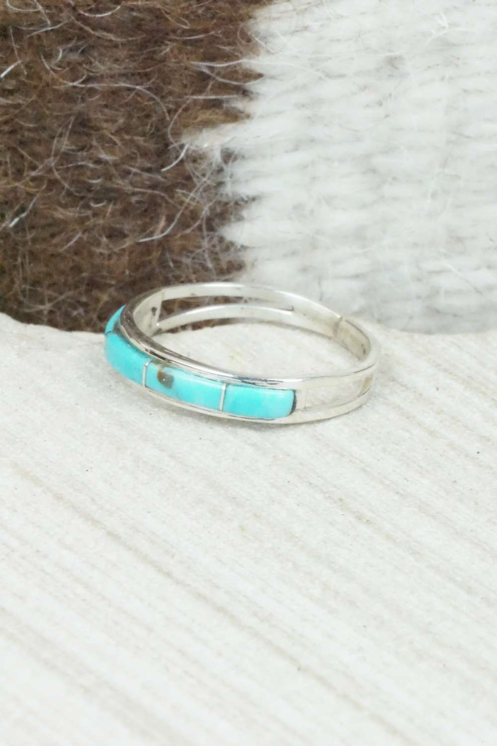 Turquoise & Sterling Silver Ring - Jamie Johnson - Size 9.25