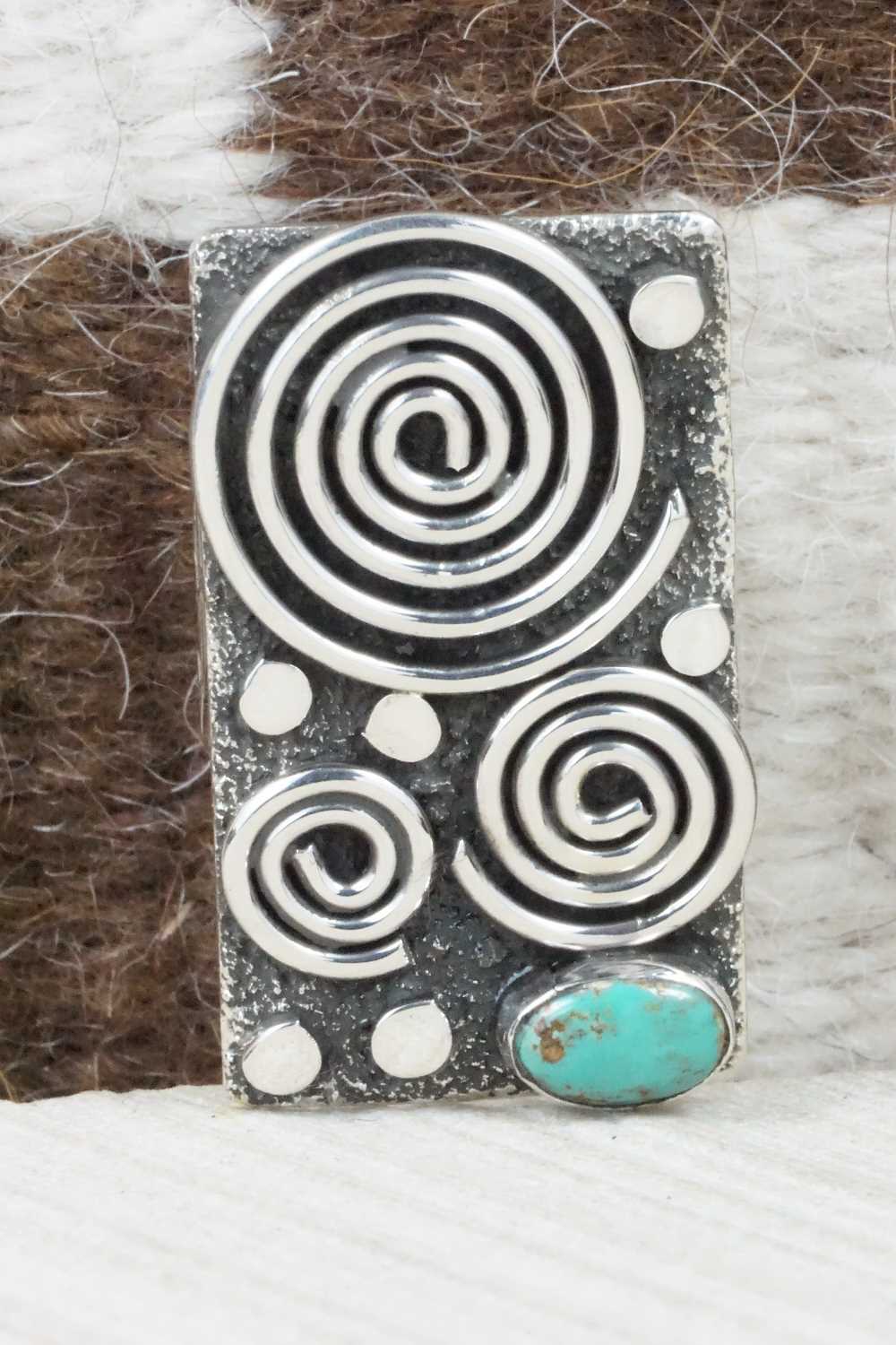 Turquoise & Sterling Silver Ring - Alex Sanchez - Size 9