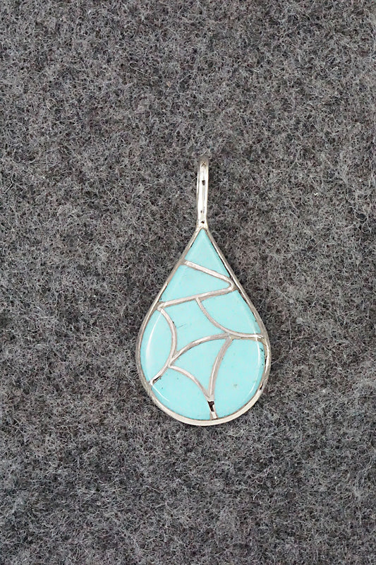 Turquoise & Sterling Silver Pendant - Delorna Lahi