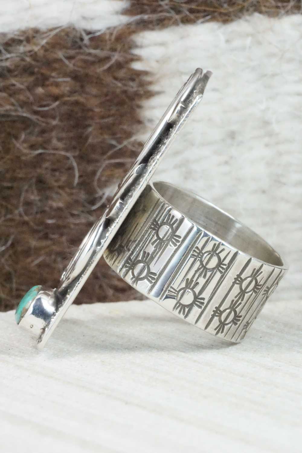Turquoise & Sterling Silver Ring - Alex Sanchez - Size 9