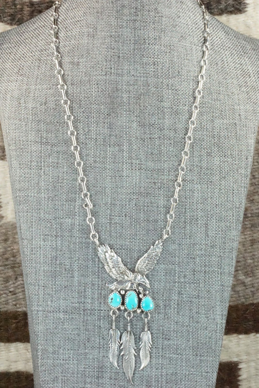 Turquoise & Sterling Silver Necklace - Henry Attakai