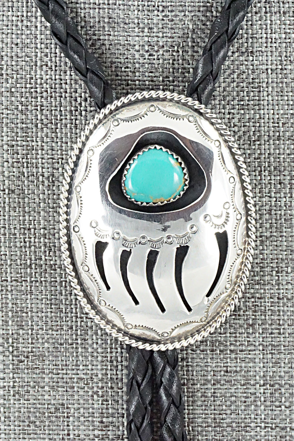 Turquoise & Sterling Silver Bolo Tie - Wilbert Muskett Sr.