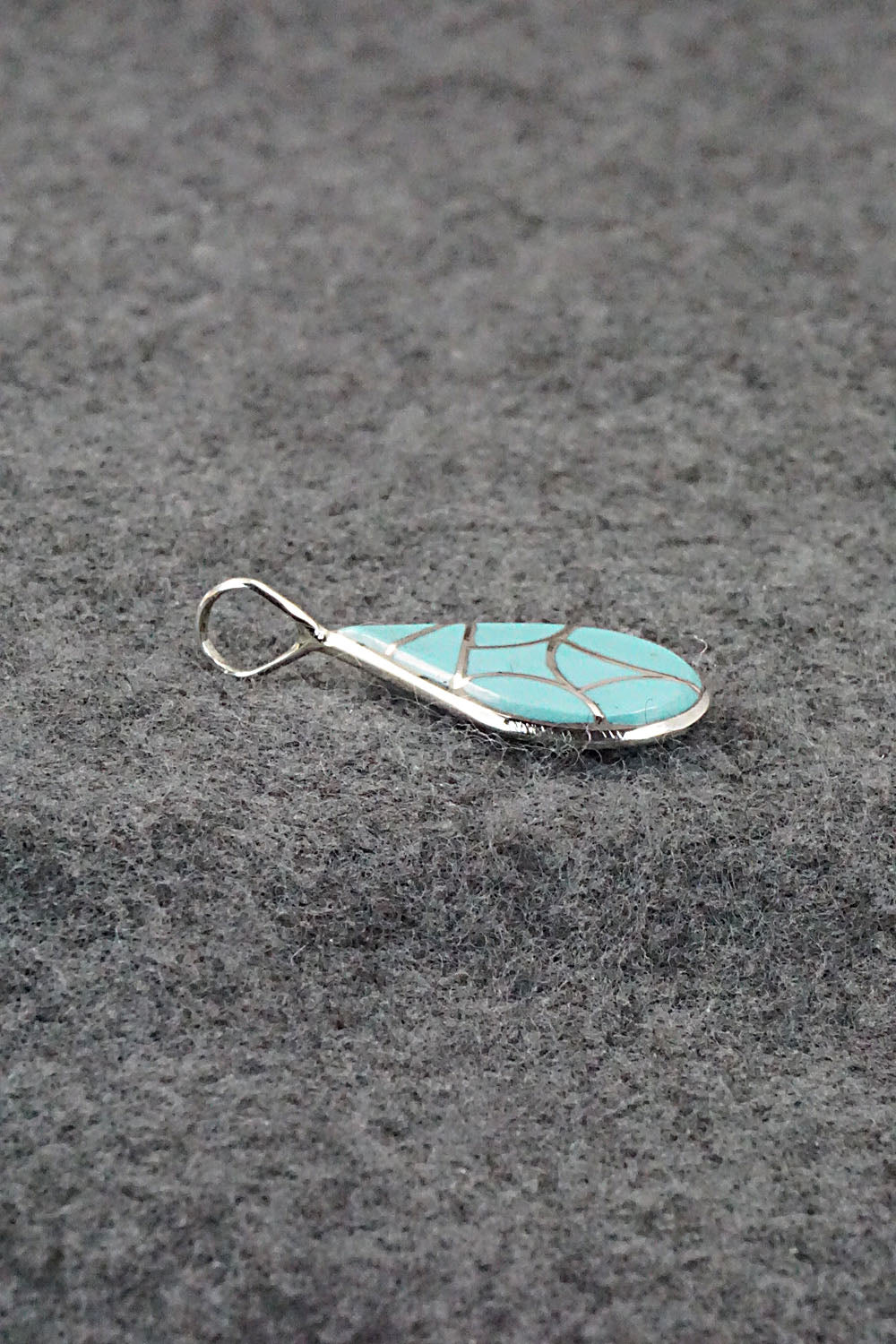 Turquoise & Sterling Silver Pendant - Delorna Lahi