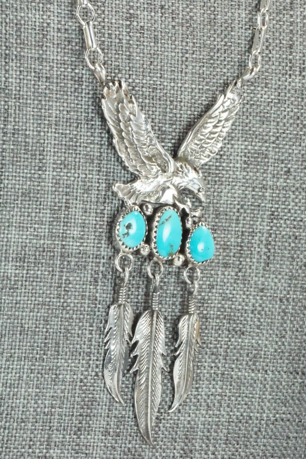 Turquoise & Sterling Silver Necklace - Henry Attakai