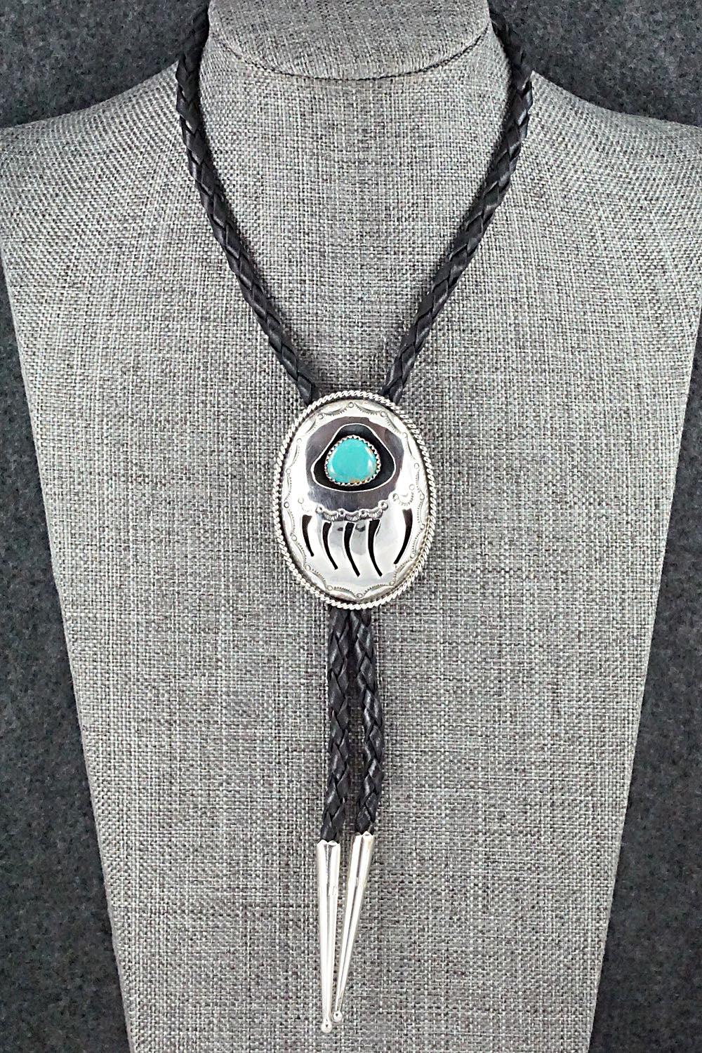 Turquoise & Sterling Silver Bolo Tie - Wilbert Muskett Sr.