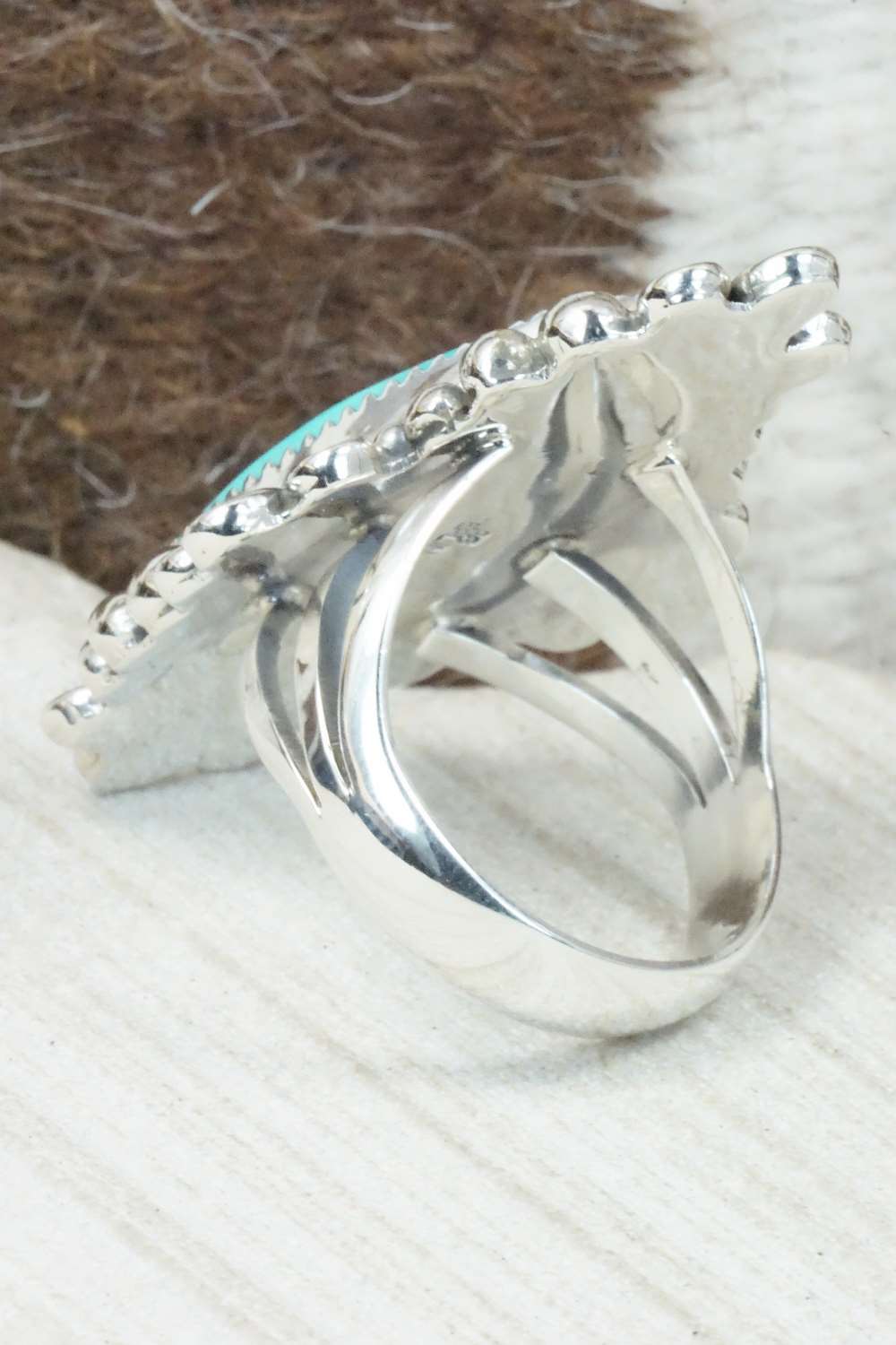 Turquoise & Sterling Silver Ring - Jimson Belin - Size 12.5