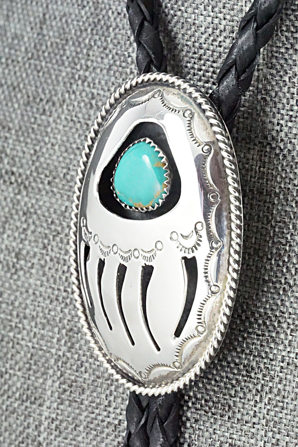 Turquoise & Sterling Silver Bolo Tie - Wilbert Muskett Sr.