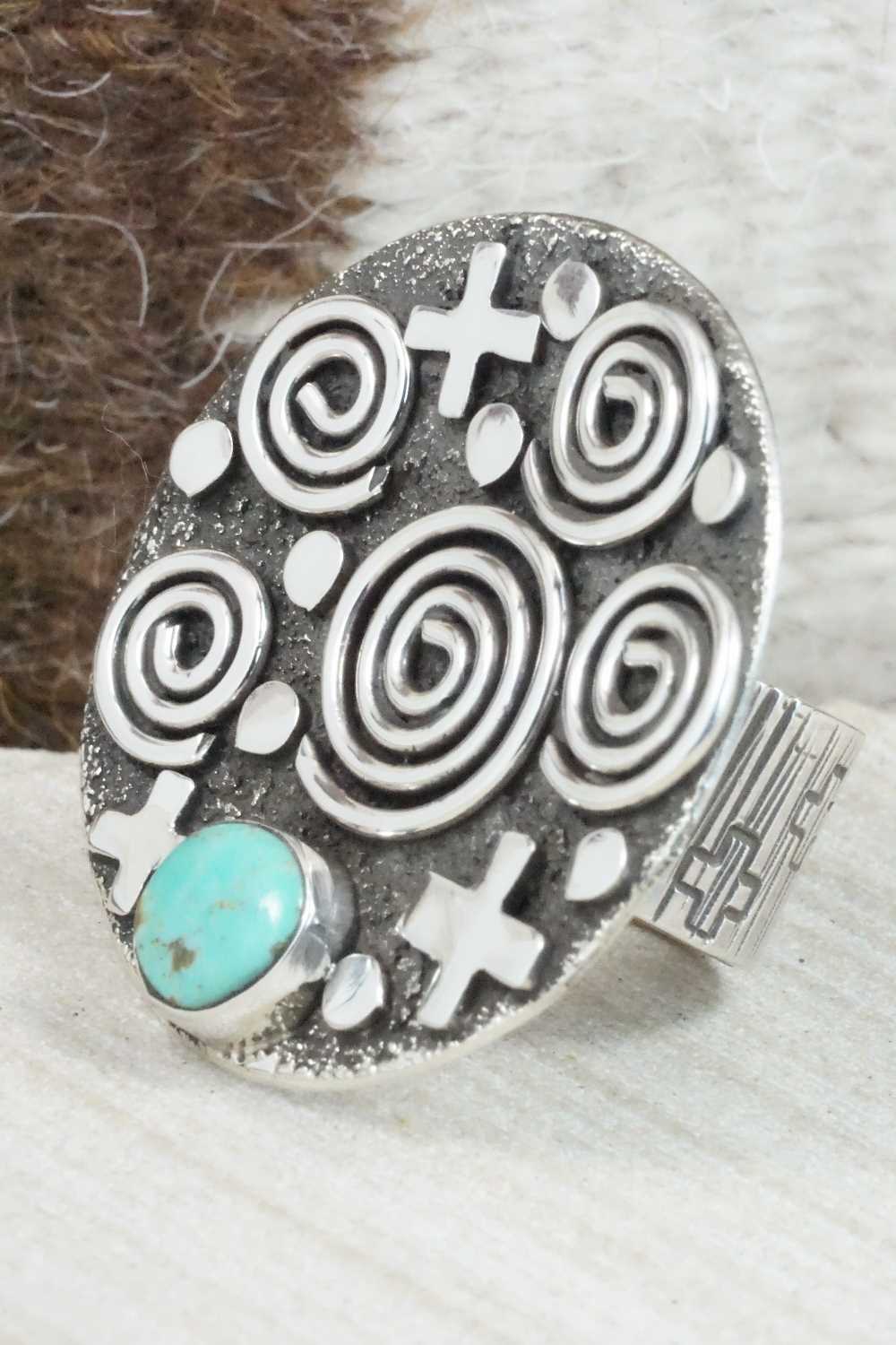 Turquoise & Sterling Silver Ring - Alex Sanchez - Size 7.25