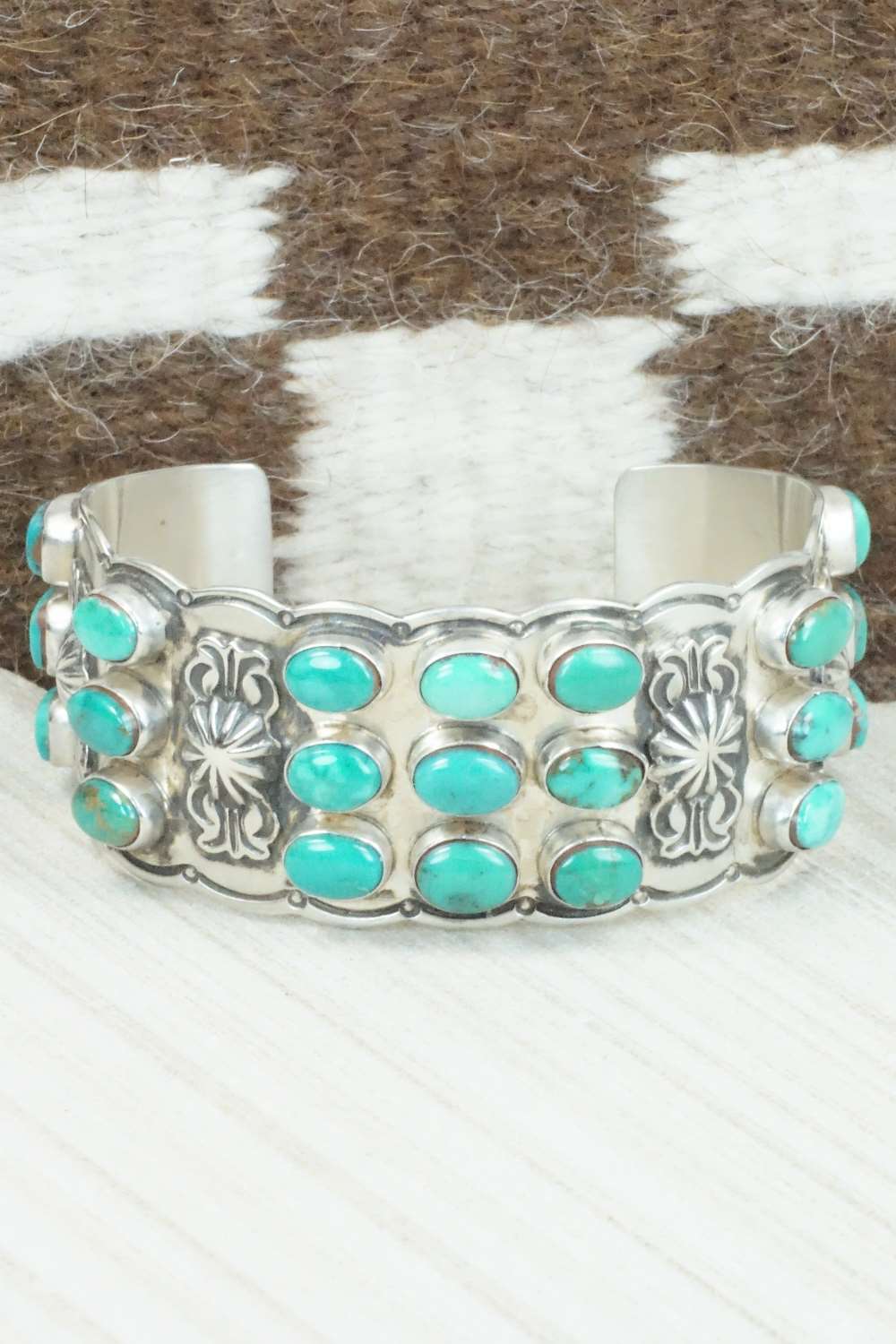 Turquoise and Sterling Silver Bracelet - Tom Lewis